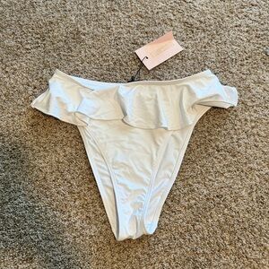 Missguided Ruffle White Bikini Bottom